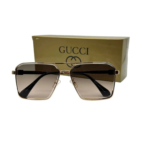 Gucci Style Aviator Sunglasses – Gold Frame, Brown Gradient Lens Elvazon Store
