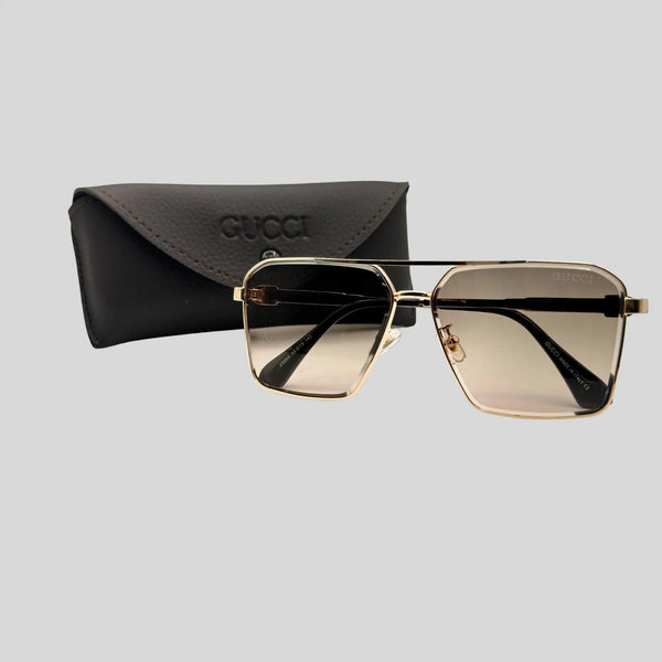 Gucci Style Aviator Sunglasses – Gold Frame, Brown Gradient Lens Elvazon Store