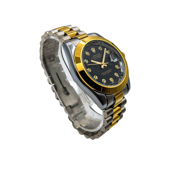 Two-Tone Rolex Datejust Black Dial – Pakistan Elvazon Store
